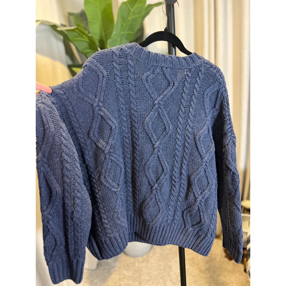 Princess Polly Blue Cable Knit Oversized Crew Neck Sweater L/XL - Picture 11 of 11